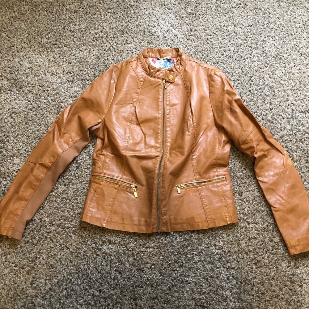PEANUT BUTTER LEATHER JACKET